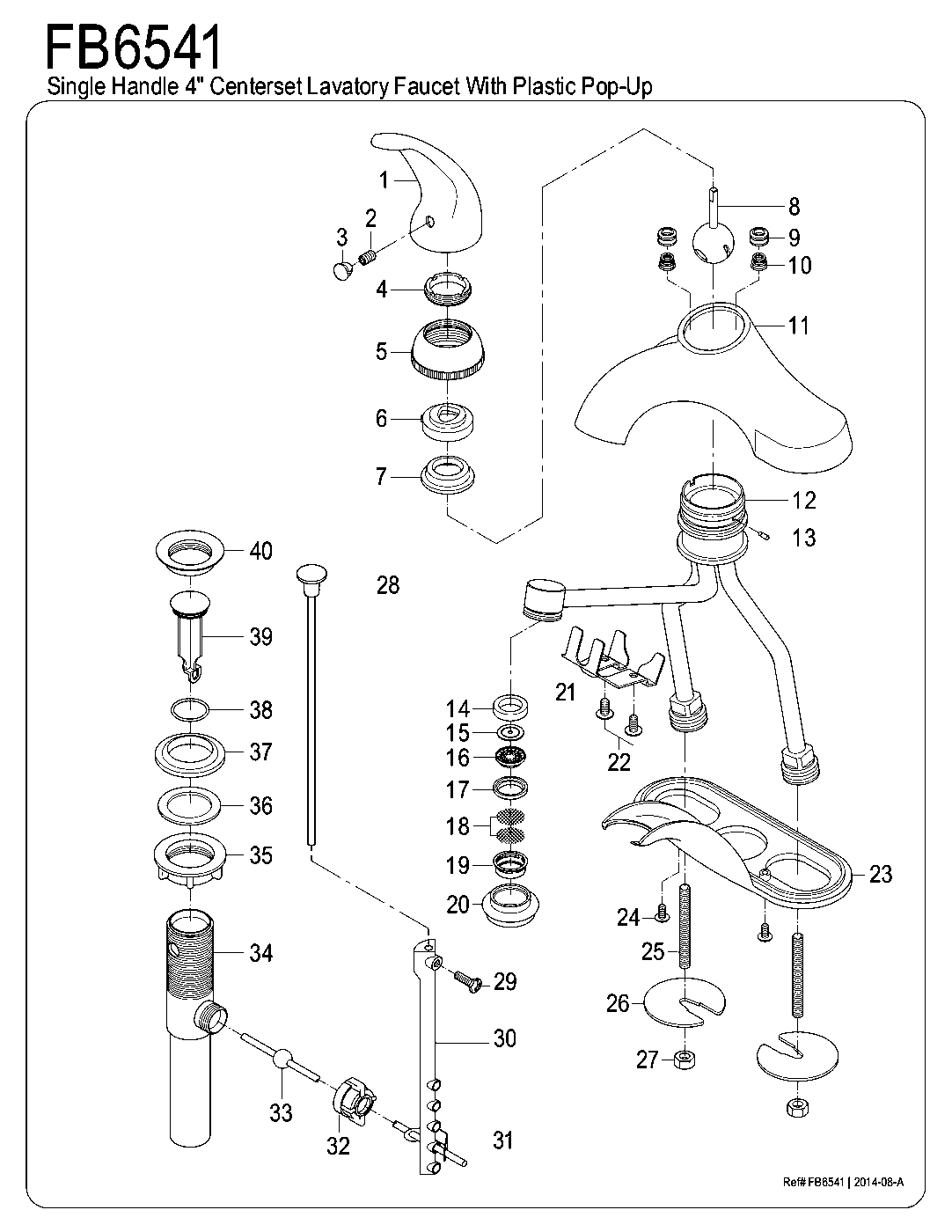 Legacy FB6541 exploded parts diagram