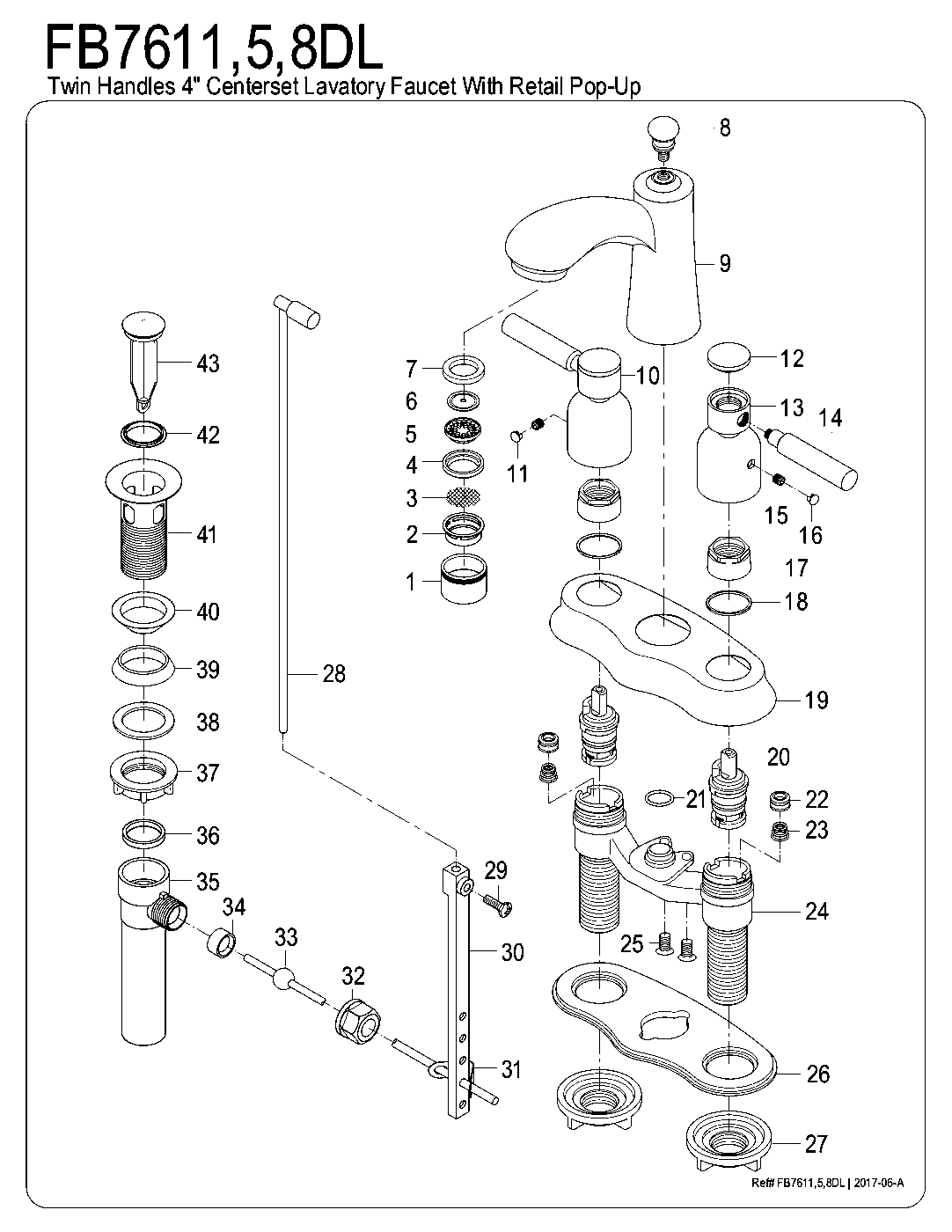 Concord FB7618DL exploded parts diagram