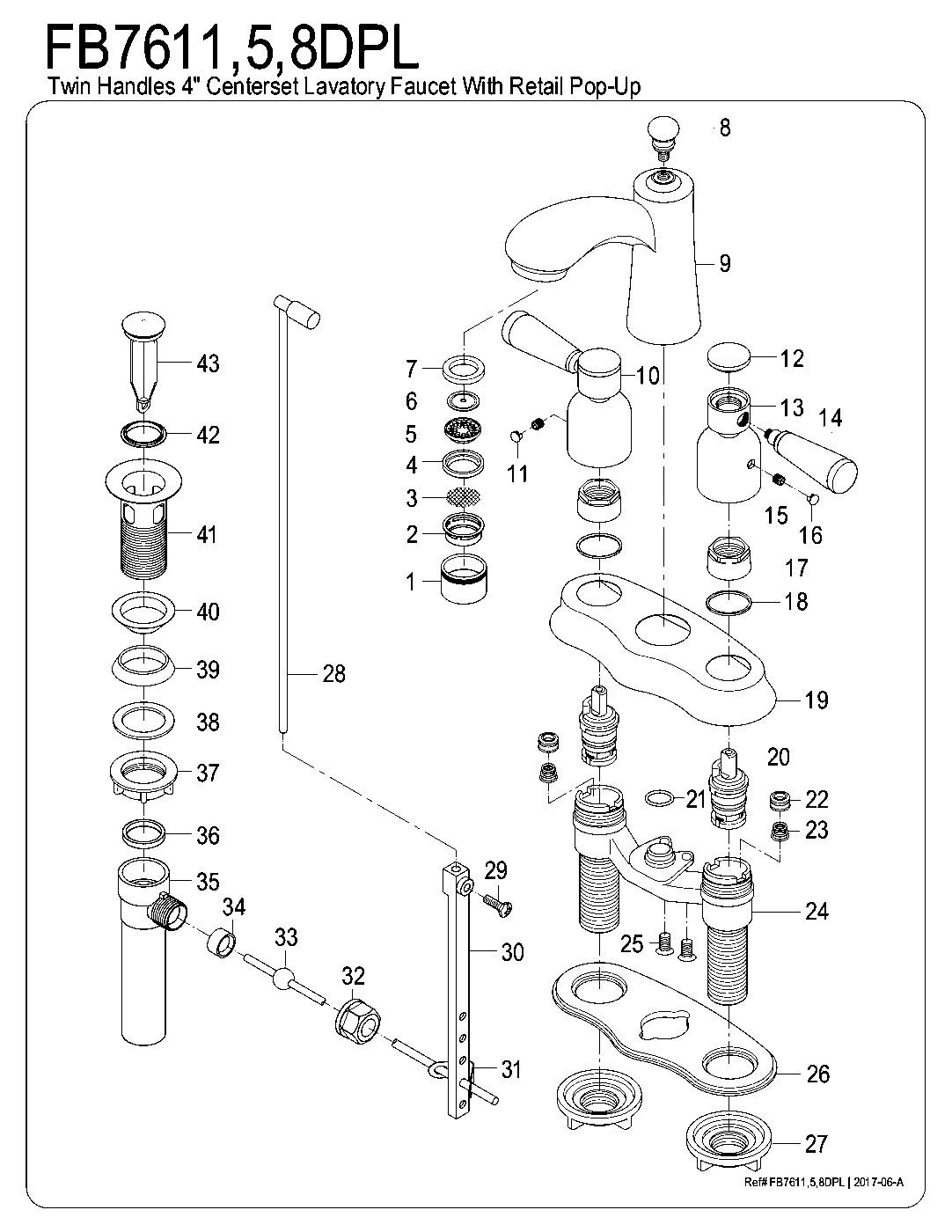 Paris FB7611DPL exploded parts diagram