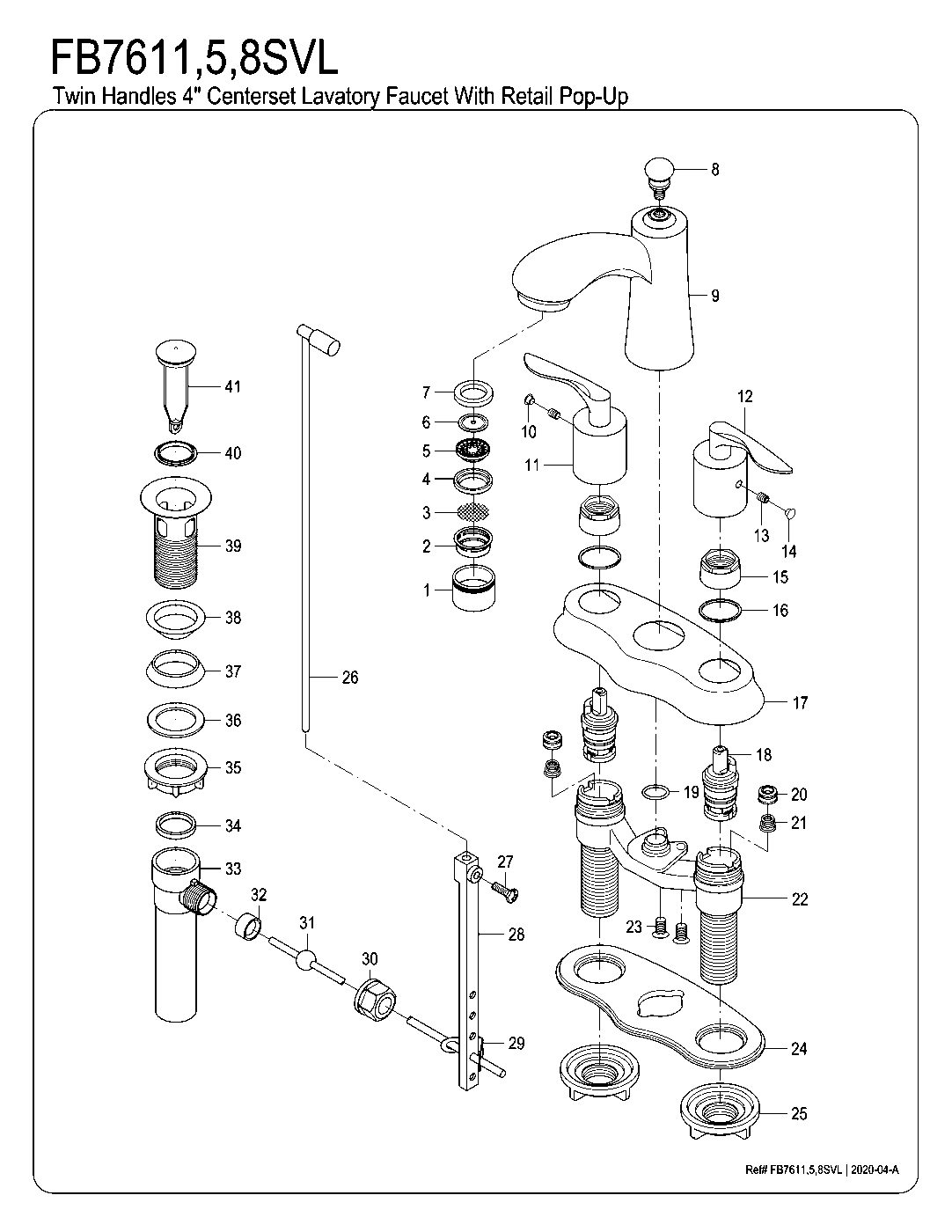 Serena FB7611SVL exploded parts diagram