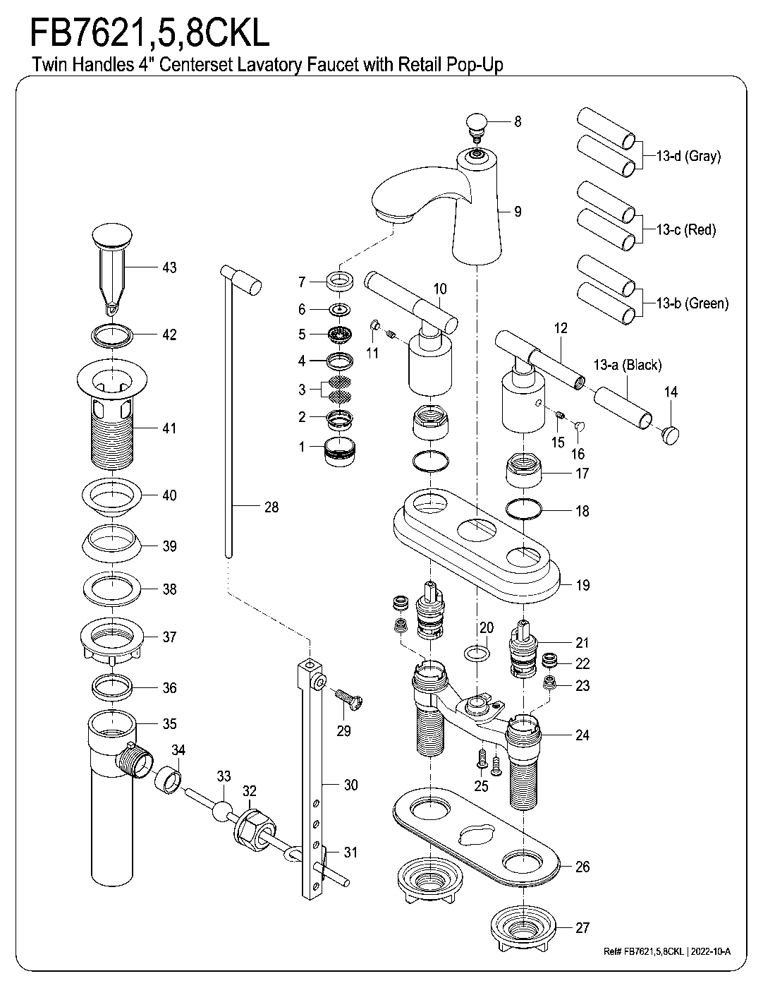 Kaiser FB7628CKL exploded parts diagram