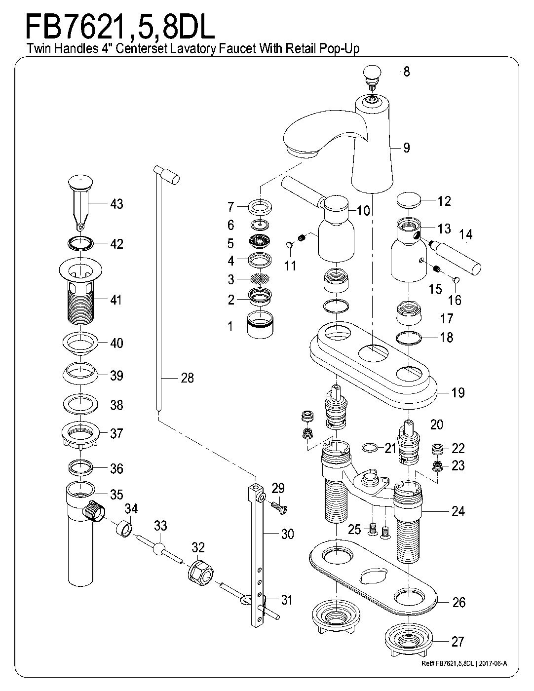 Concord FB7628DL exploded parts diagram