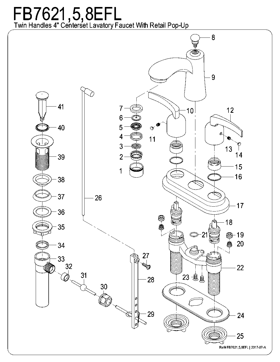 Centurion FB7628EFL exploded parts diagram