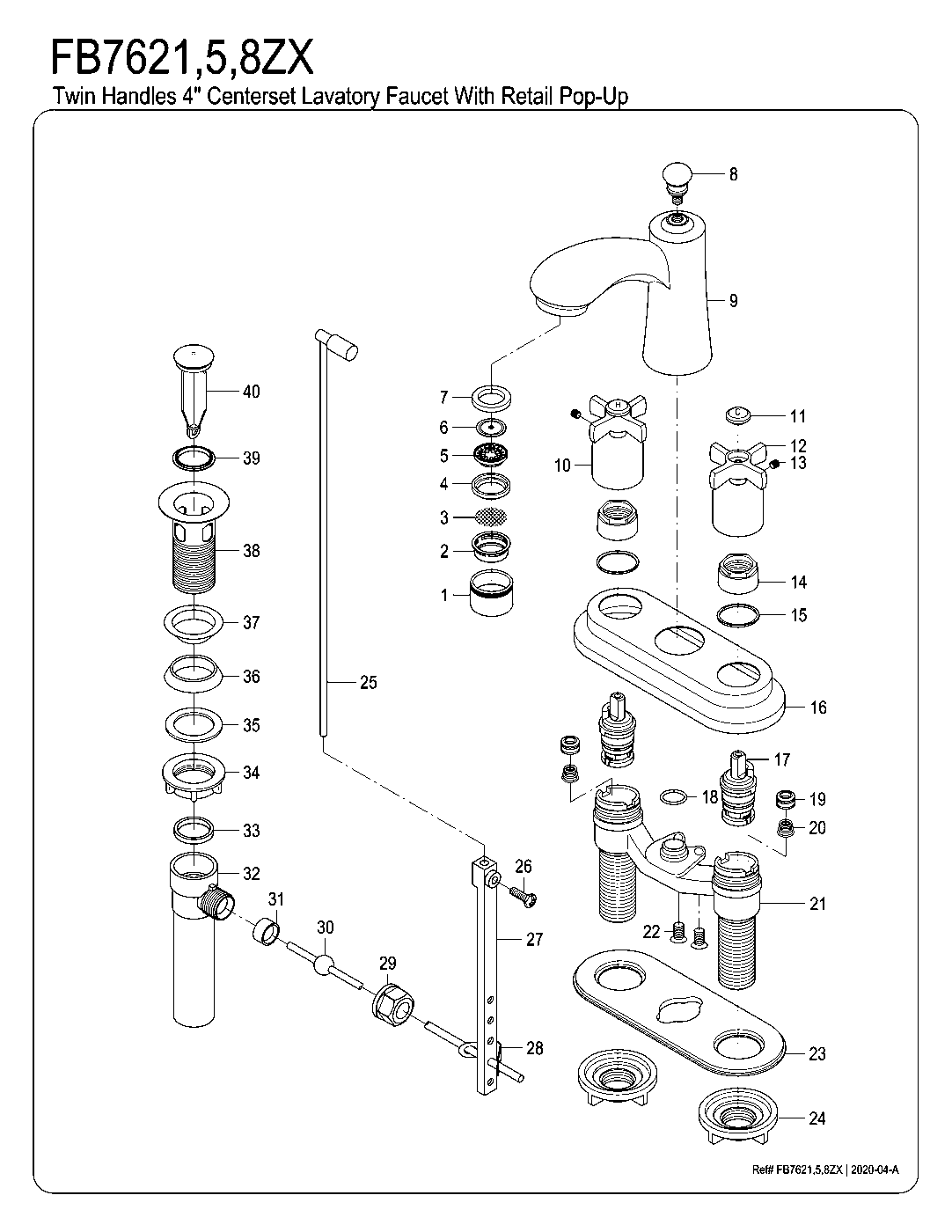 Millennium FB7621ZX exploded parts diagram