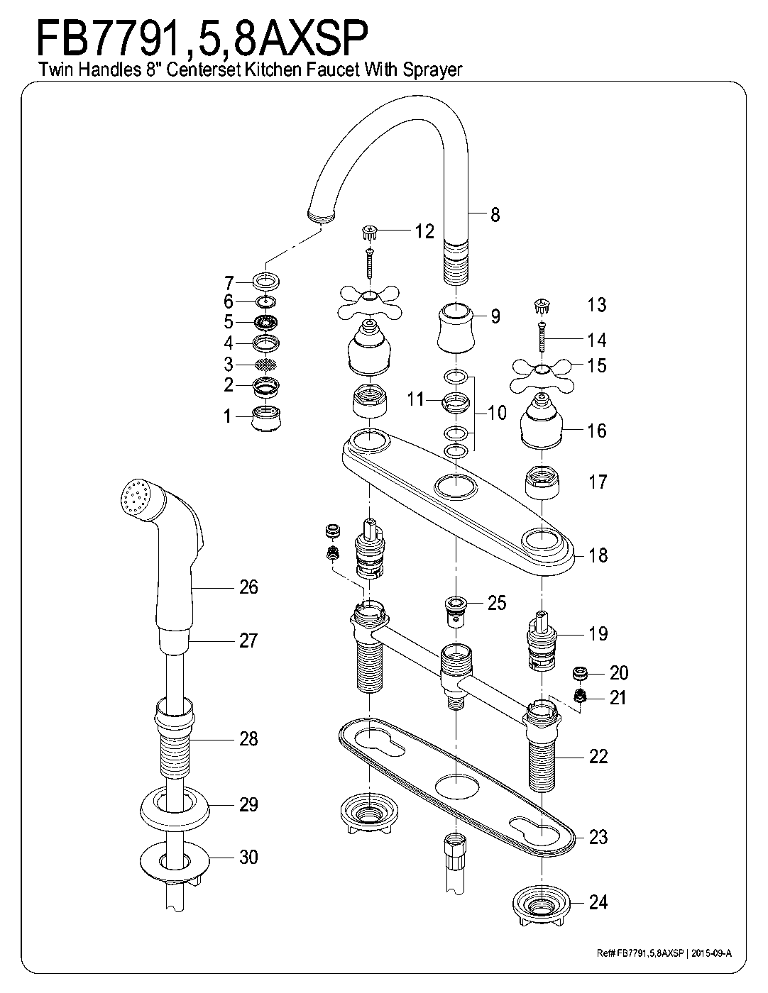 Victorian FB7791AXSP exploded parts diagram