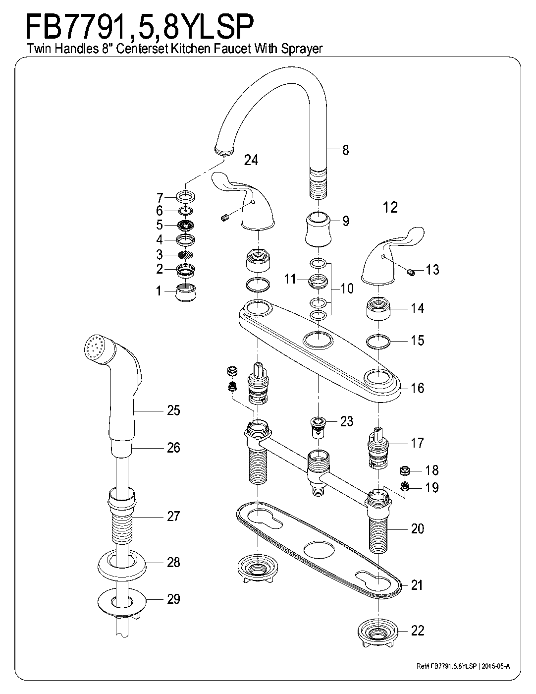 Yosemite FB7791YLSP exploded parts diagram