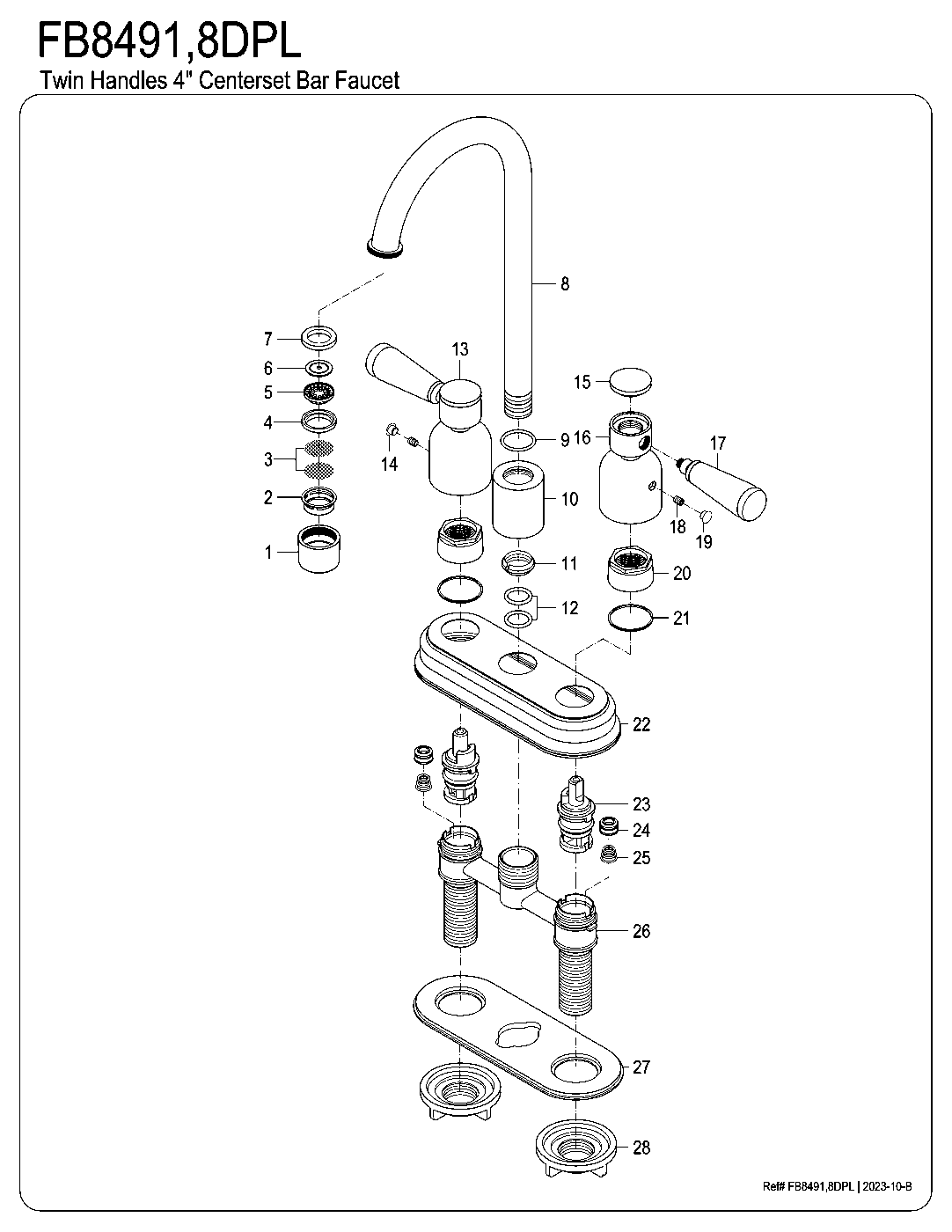 Paris FB8491DPL exploded parts diagram