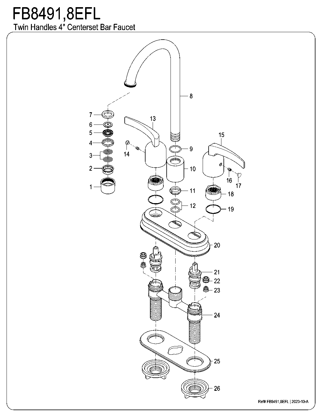 Centurion FB8491EFL exploded parts diagram