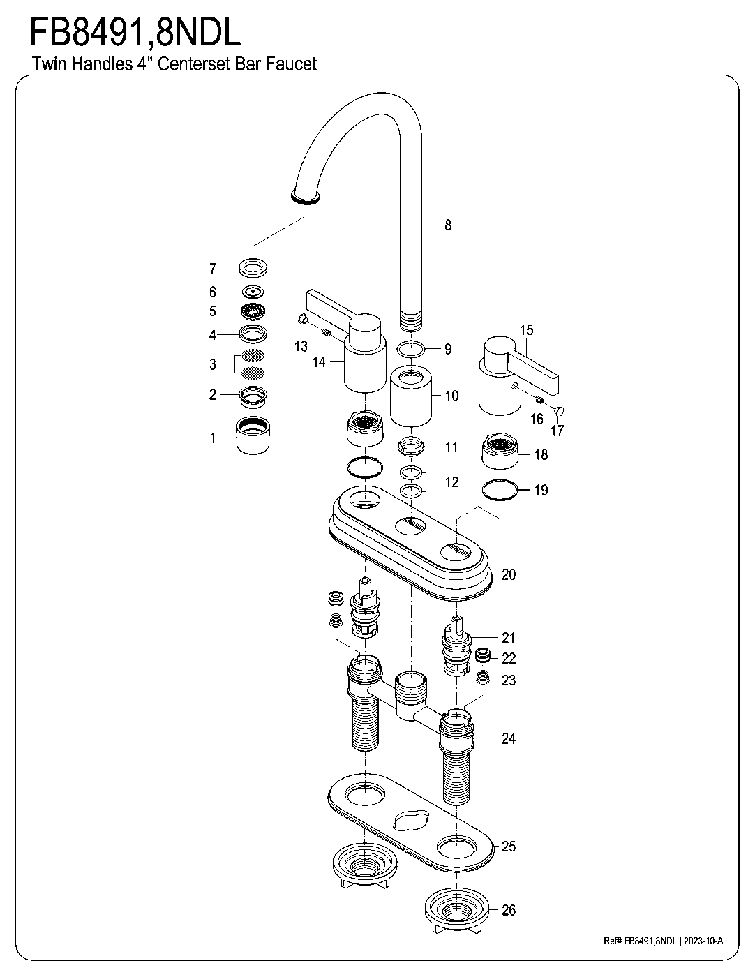 Nuvofusion FB8491NDL exploded parts diagram