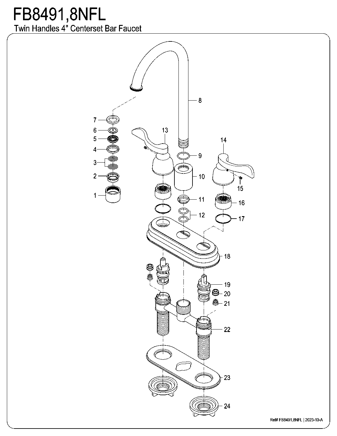 Nuwave French FB8491NFL exploded parts diagram