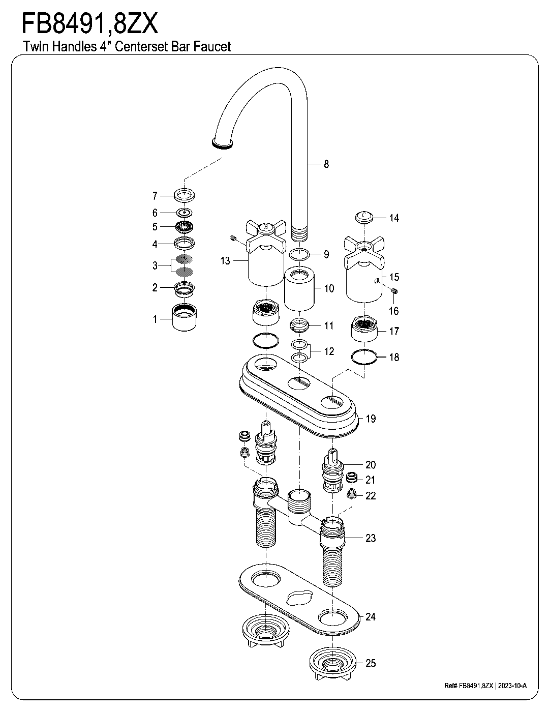 Millennium FB8491ZX exploded parts diagram