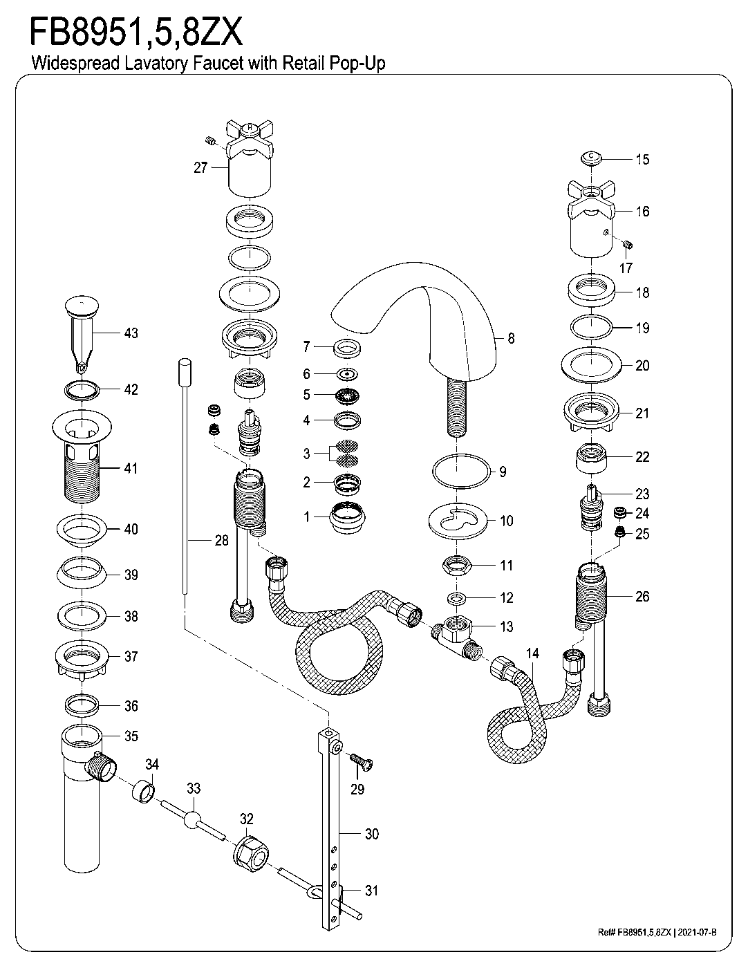 Millennium FB8951ZX exploded parts diagram