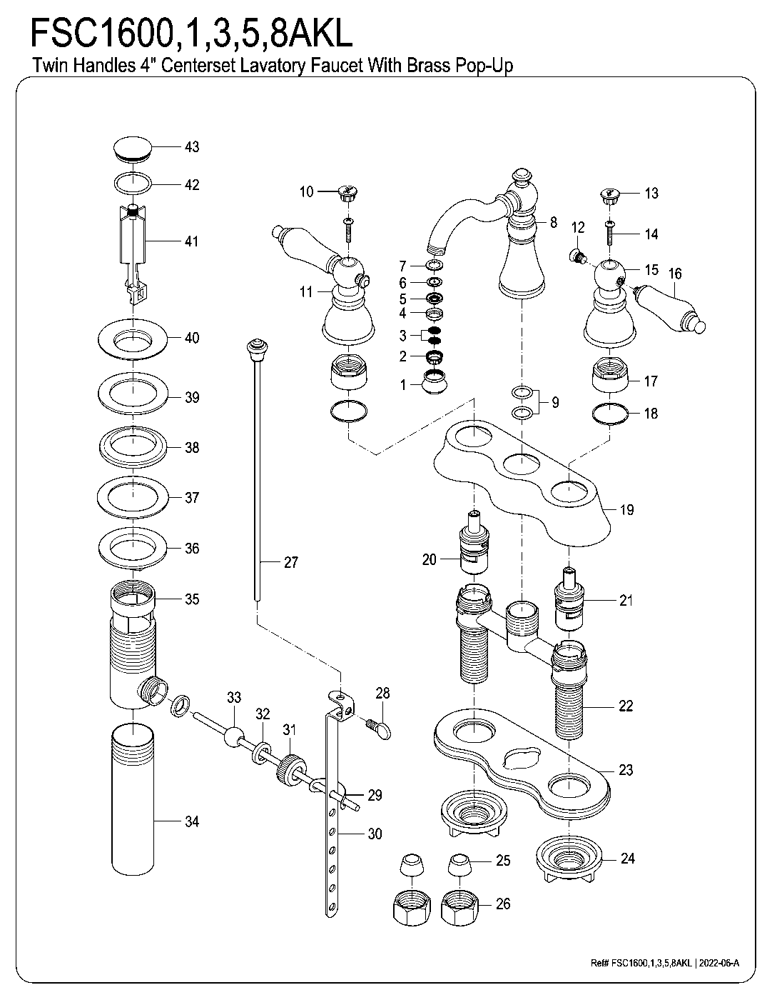 Duchess FSC1600AKL exploded parts diagram