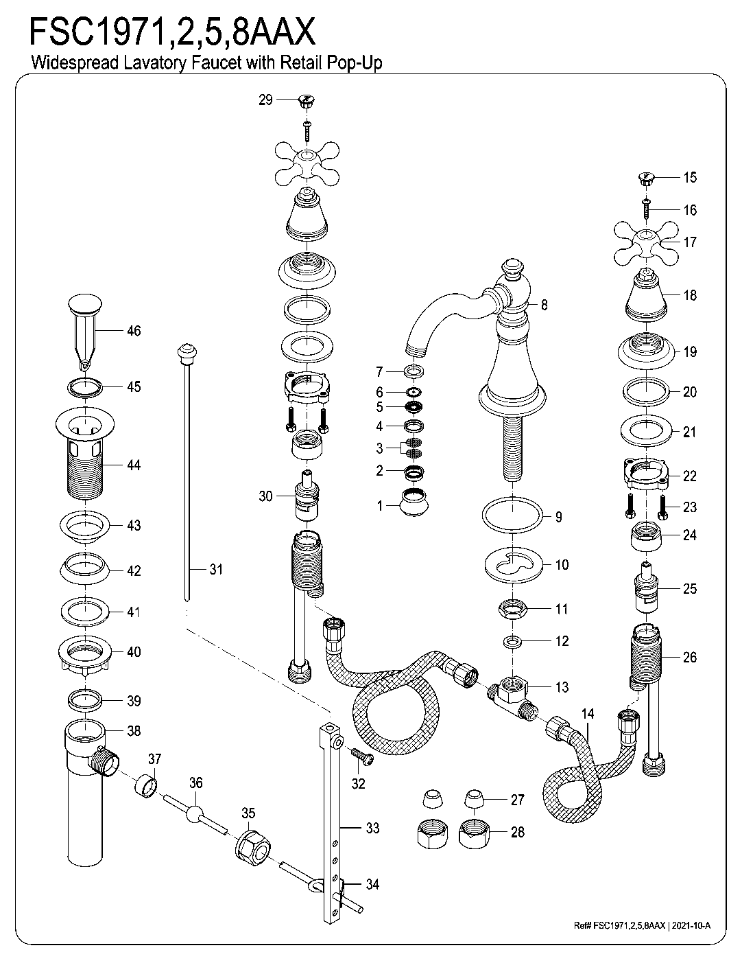 Fauceture FSC1970AAX exploded parts diagram