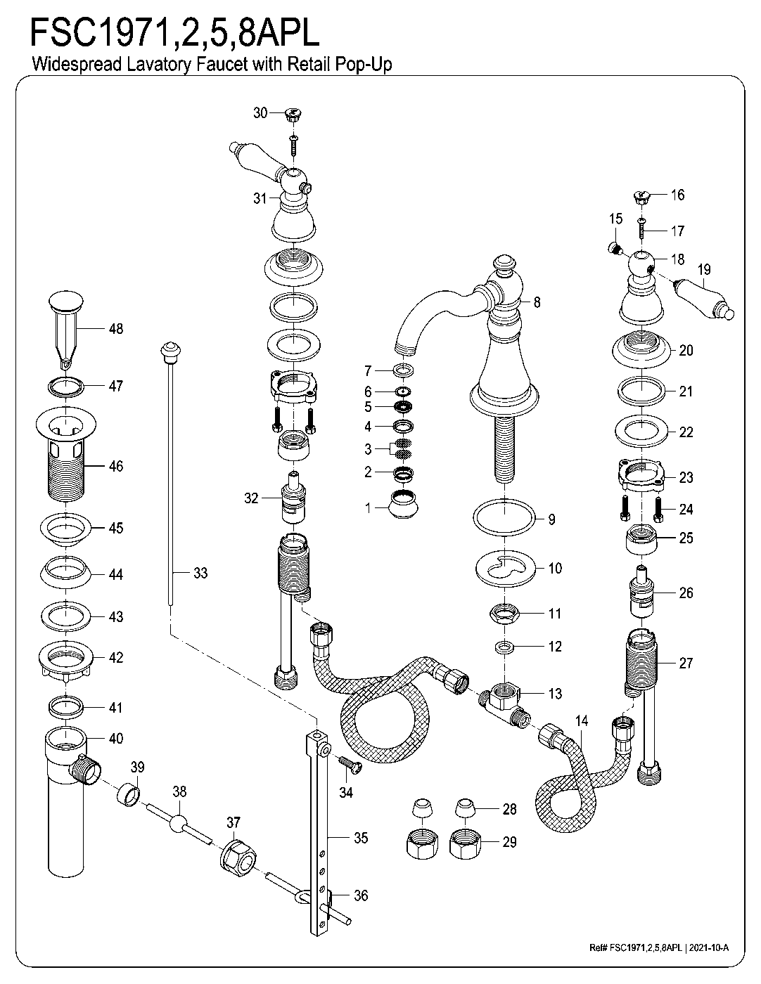 Fauceture FSC1970APL exploded parts diagram