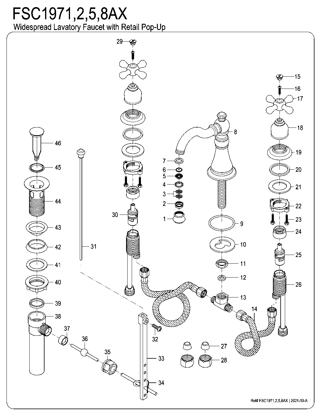 Fauceture FSC1970AX exploded parts diagram