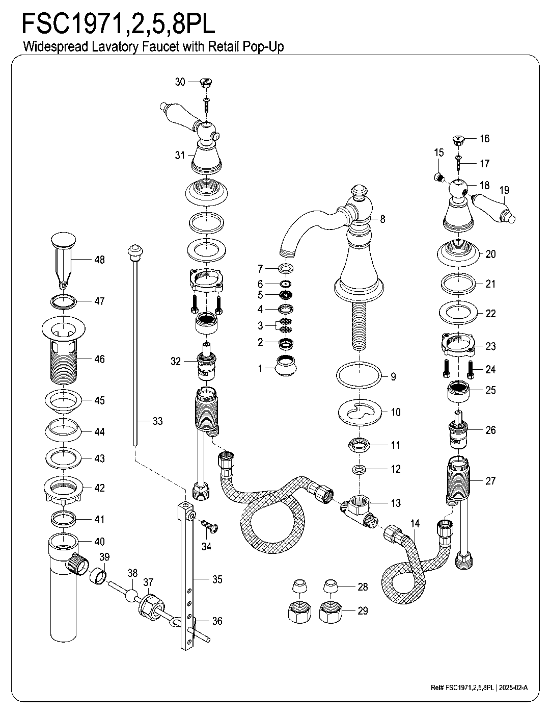 Fauceture FSC1970PL exploded parts diagram