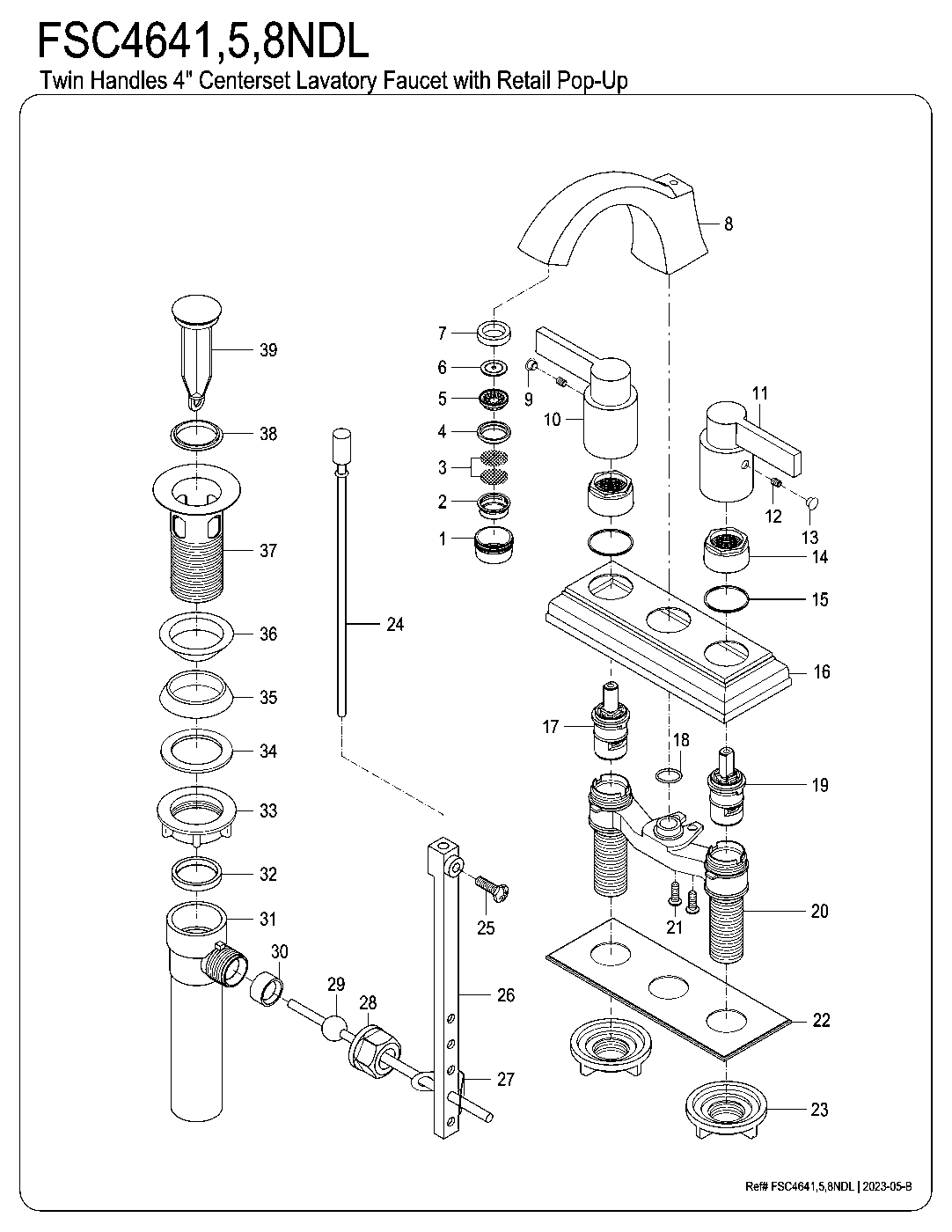 NuvoFusion FSC4641NDL exploded parts diagram