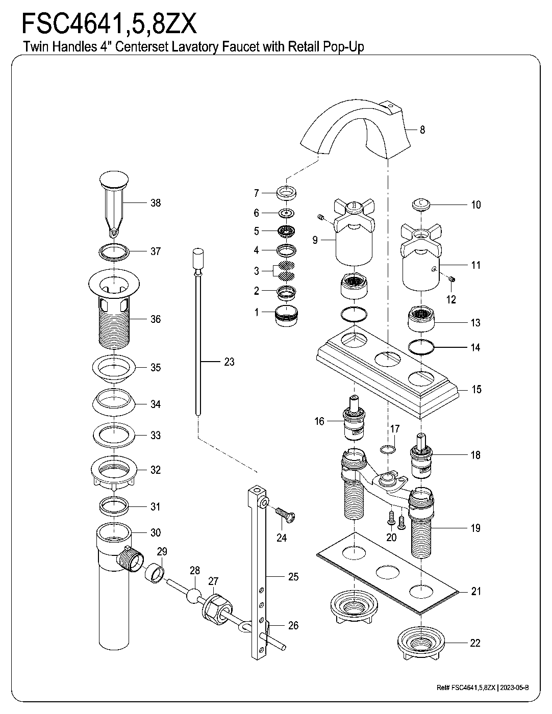 Millennium FSC4641ZX exploded parts diagram