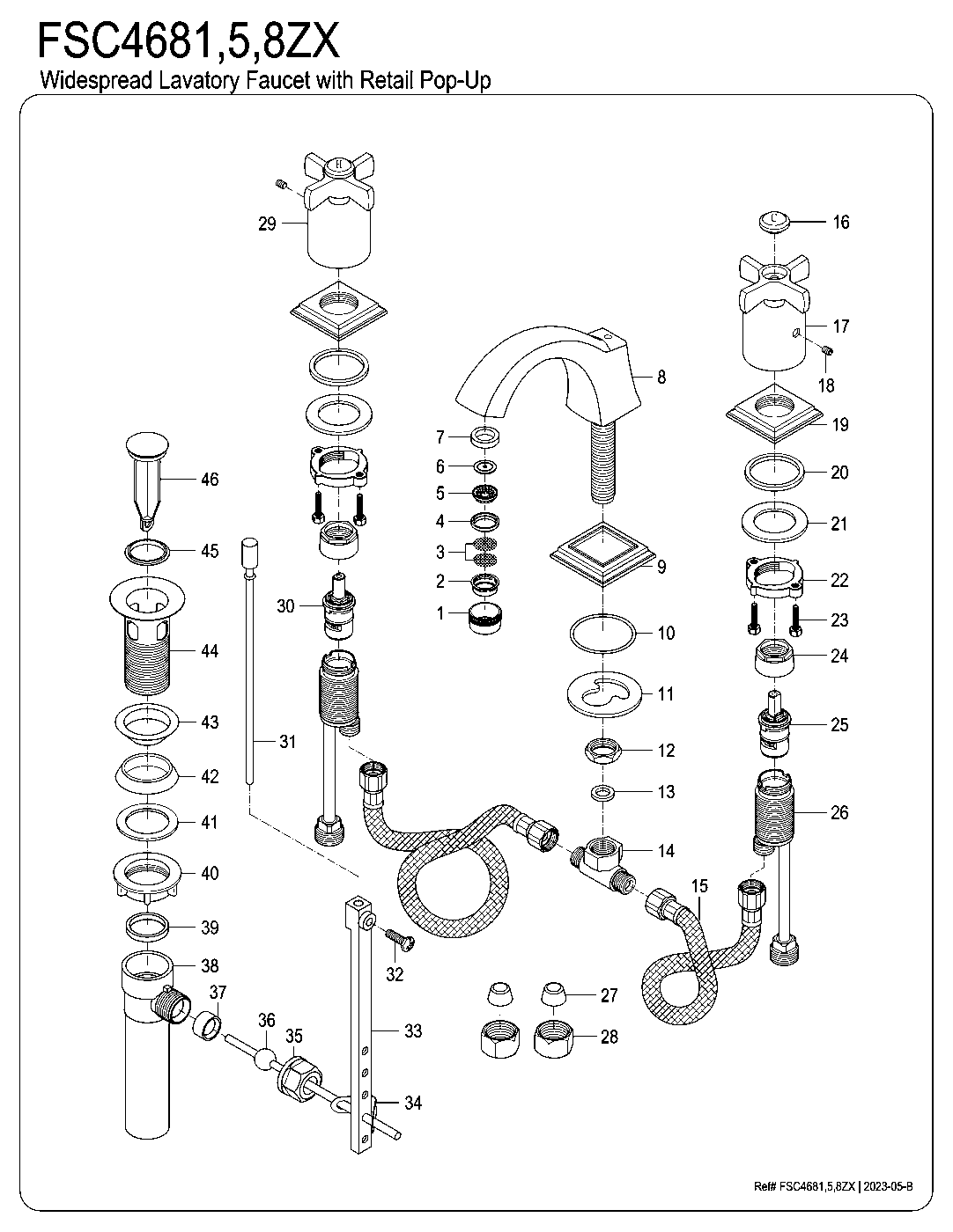 Millennium FSC4685ZX exploded parts diagram