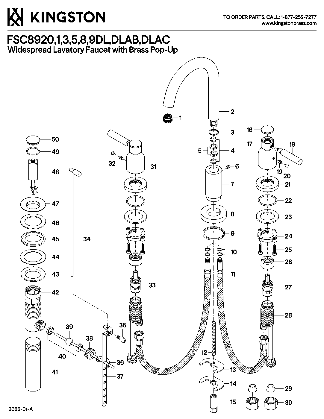 Fauceture FSC8920DL exploded parts diagram