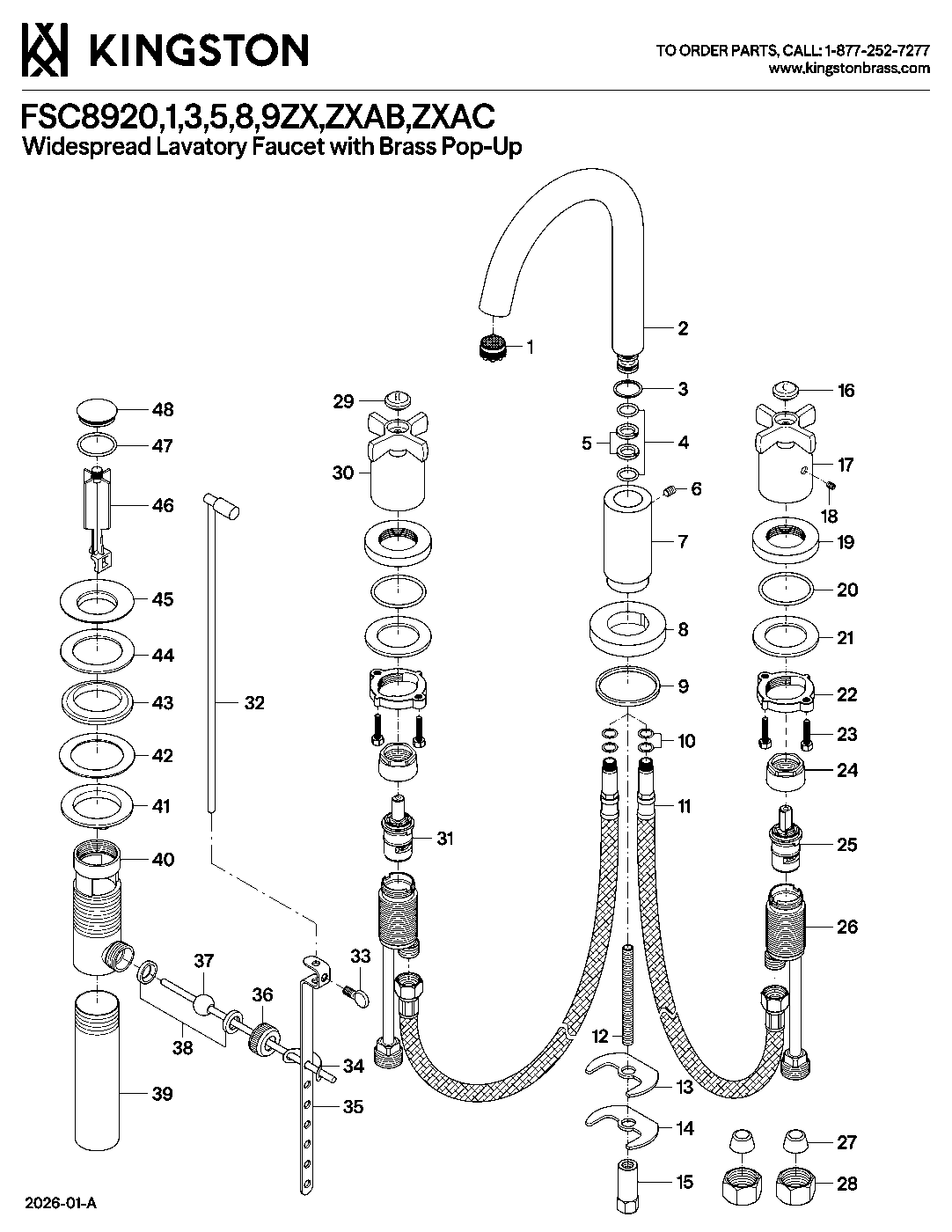 Fauceture FSC8920ZX exploded parts diagram