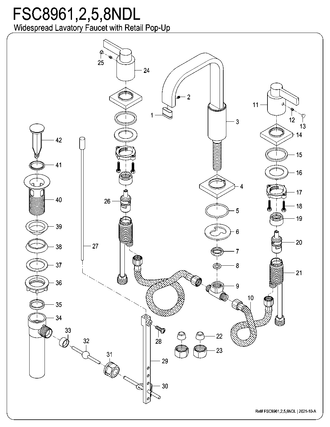 Fauceture FSC8960NDL exploded parts diagram