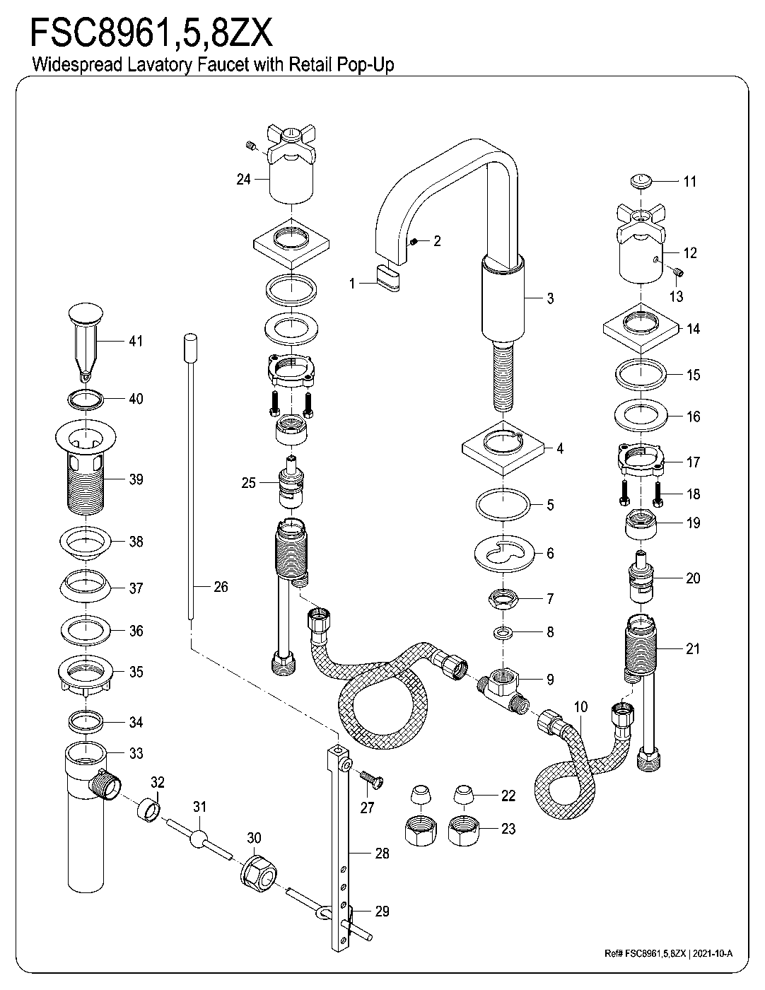 Millennium FSC8961ZX exploded parts diagram