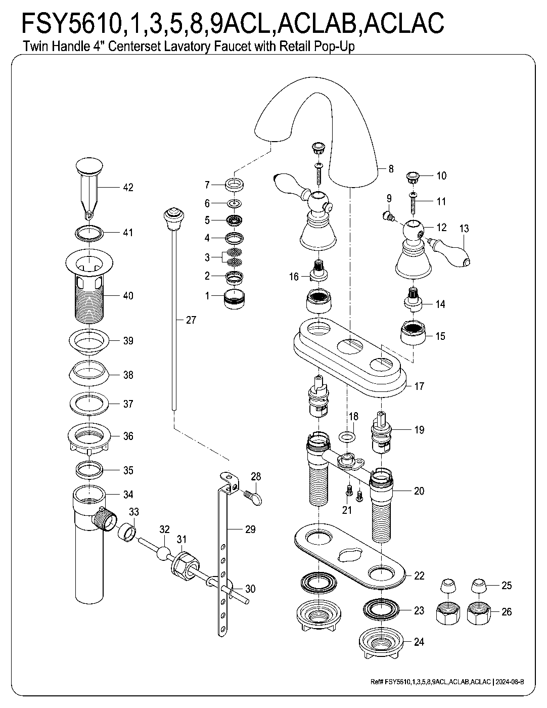 American Classic FSY5610ACL exploded parts diagram