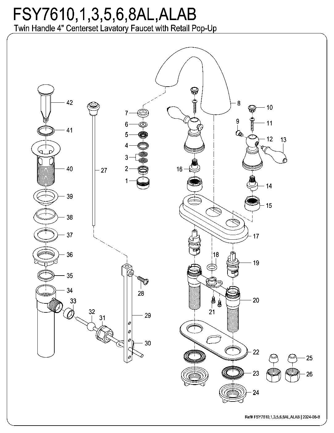 English Classic FSY7611AL exploded parts diagram