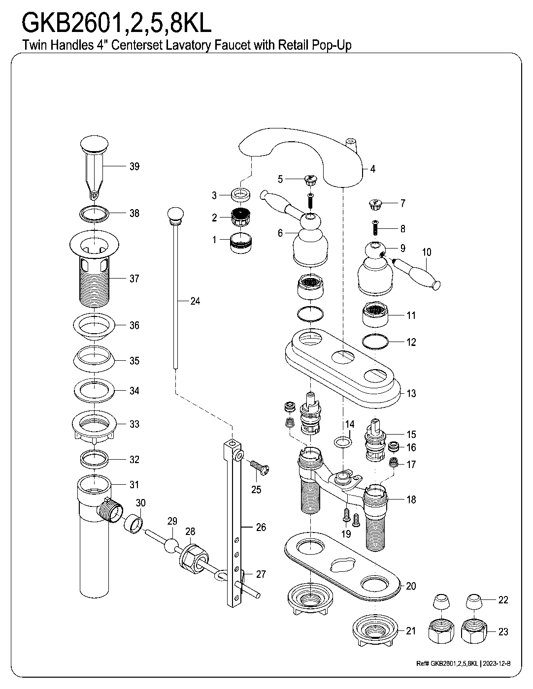 Knight GKB2602KL exploded parts diagram