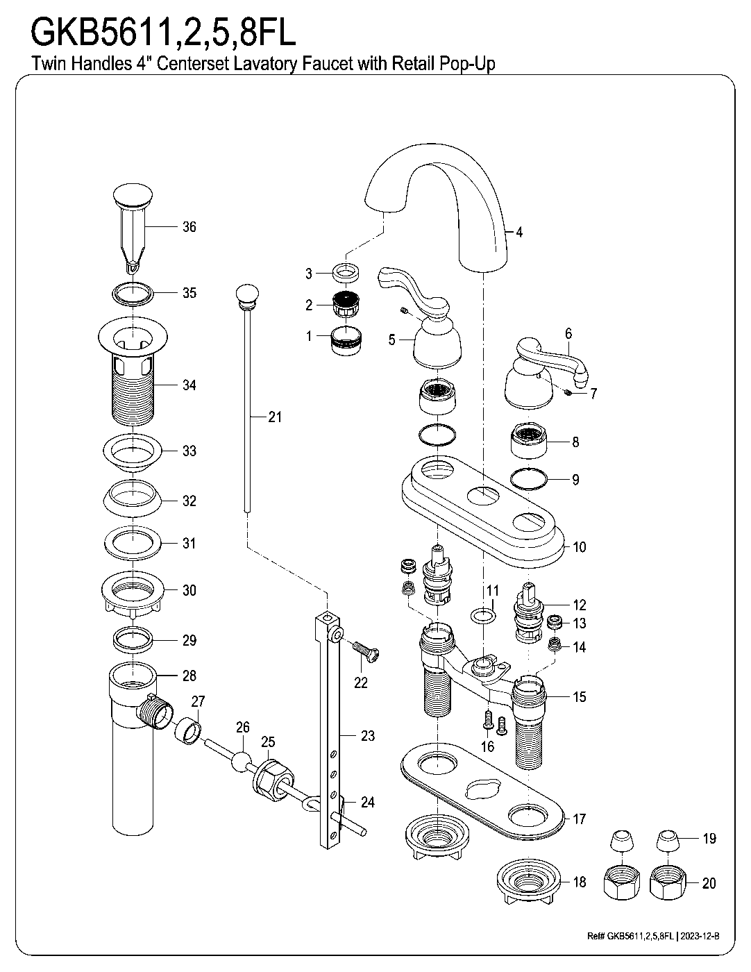 Royale GKB5611FL exploded parts diagram