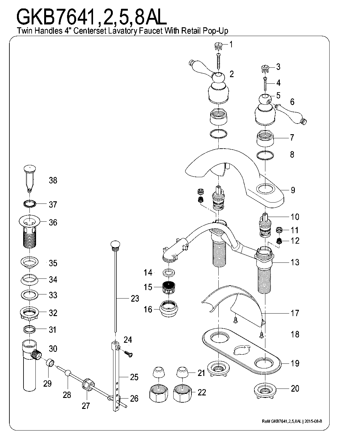 English Country GKB7641AL exploded parts diagram