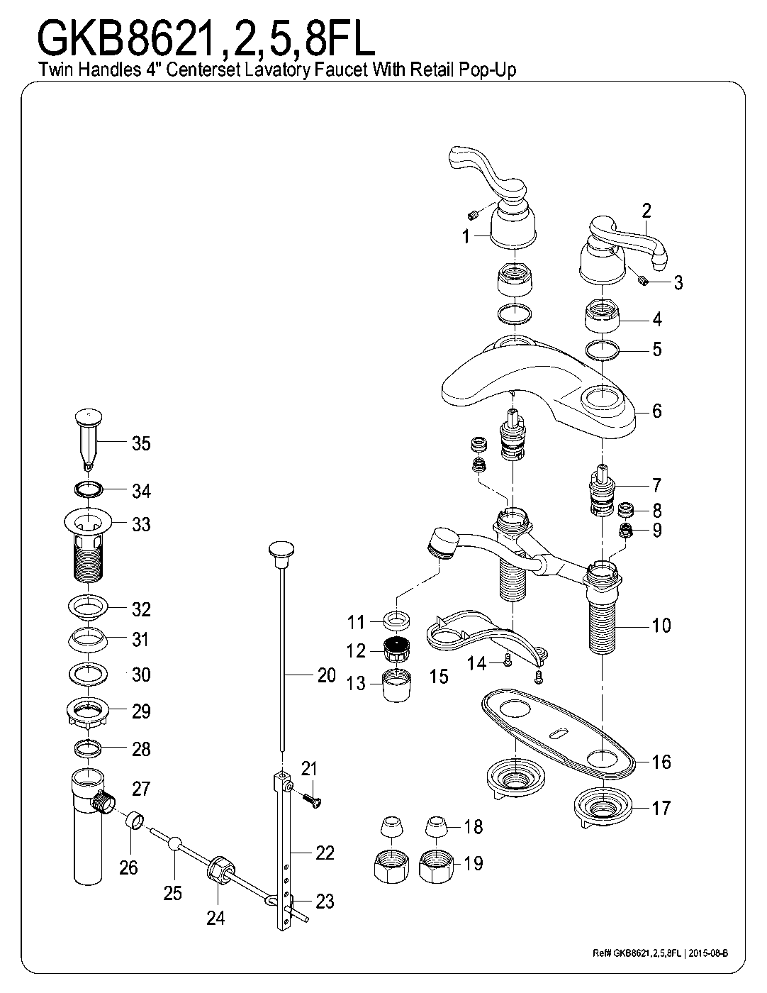 Royale GKB8622FL exploded parts diagram