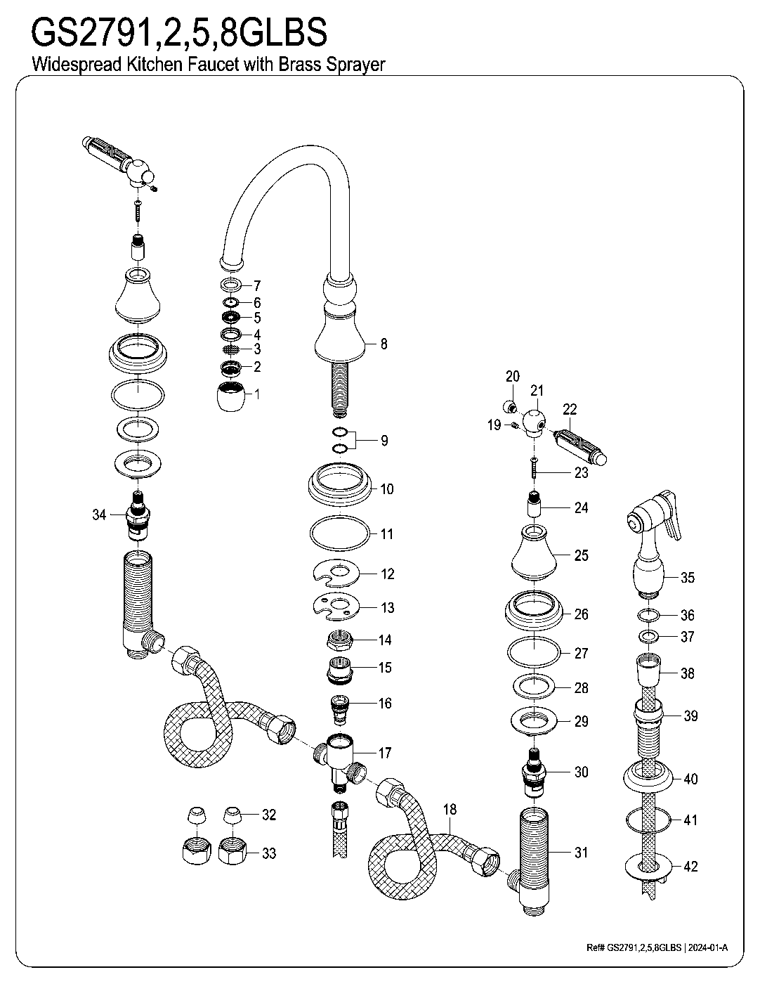 Gourmetier GS2791GLBS exploded parts diagram