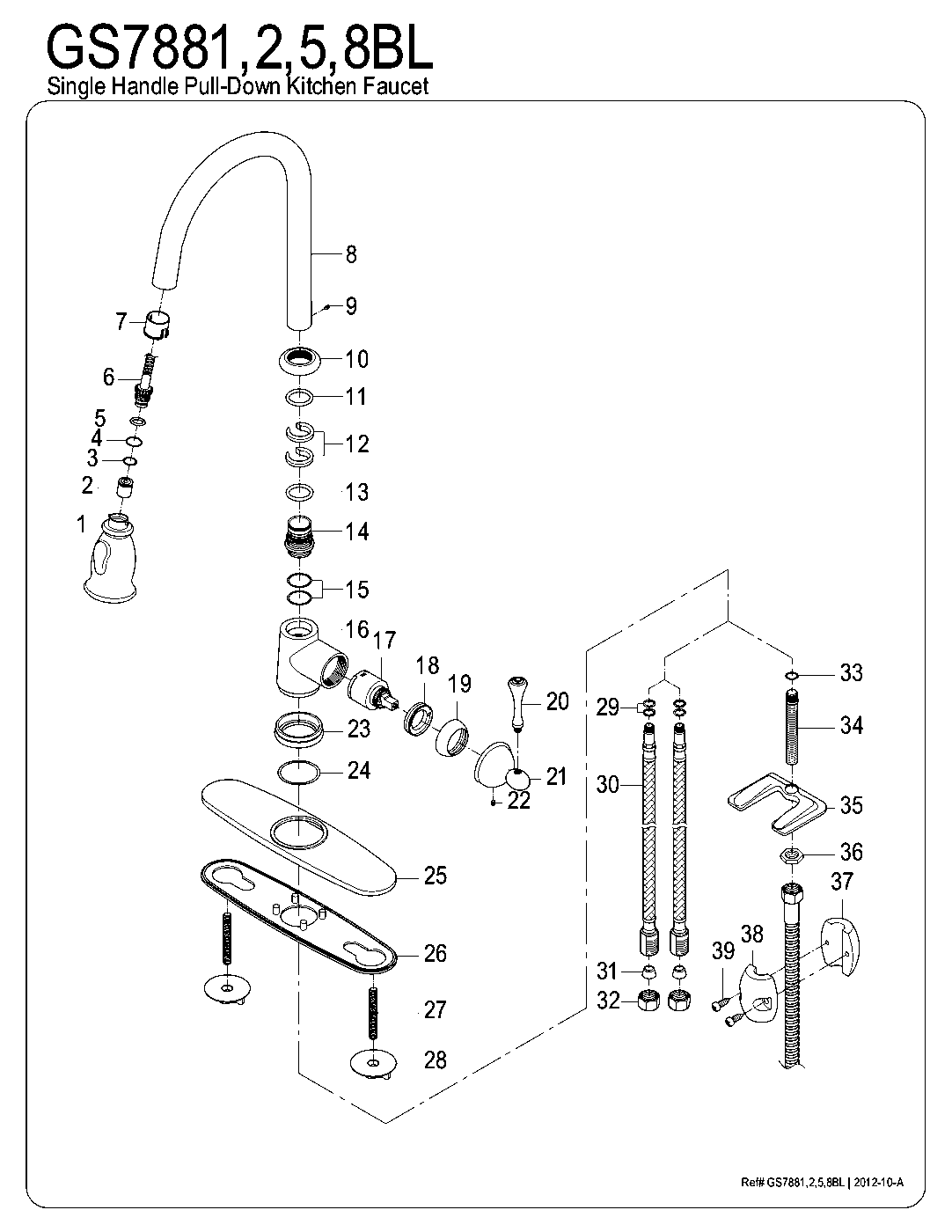 Vintage GS7888BL exploded parts diagram