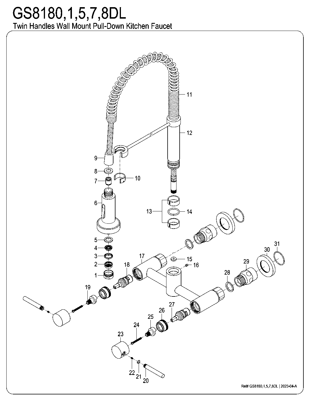 Gourmetier GS8180DL exploded parts diagram