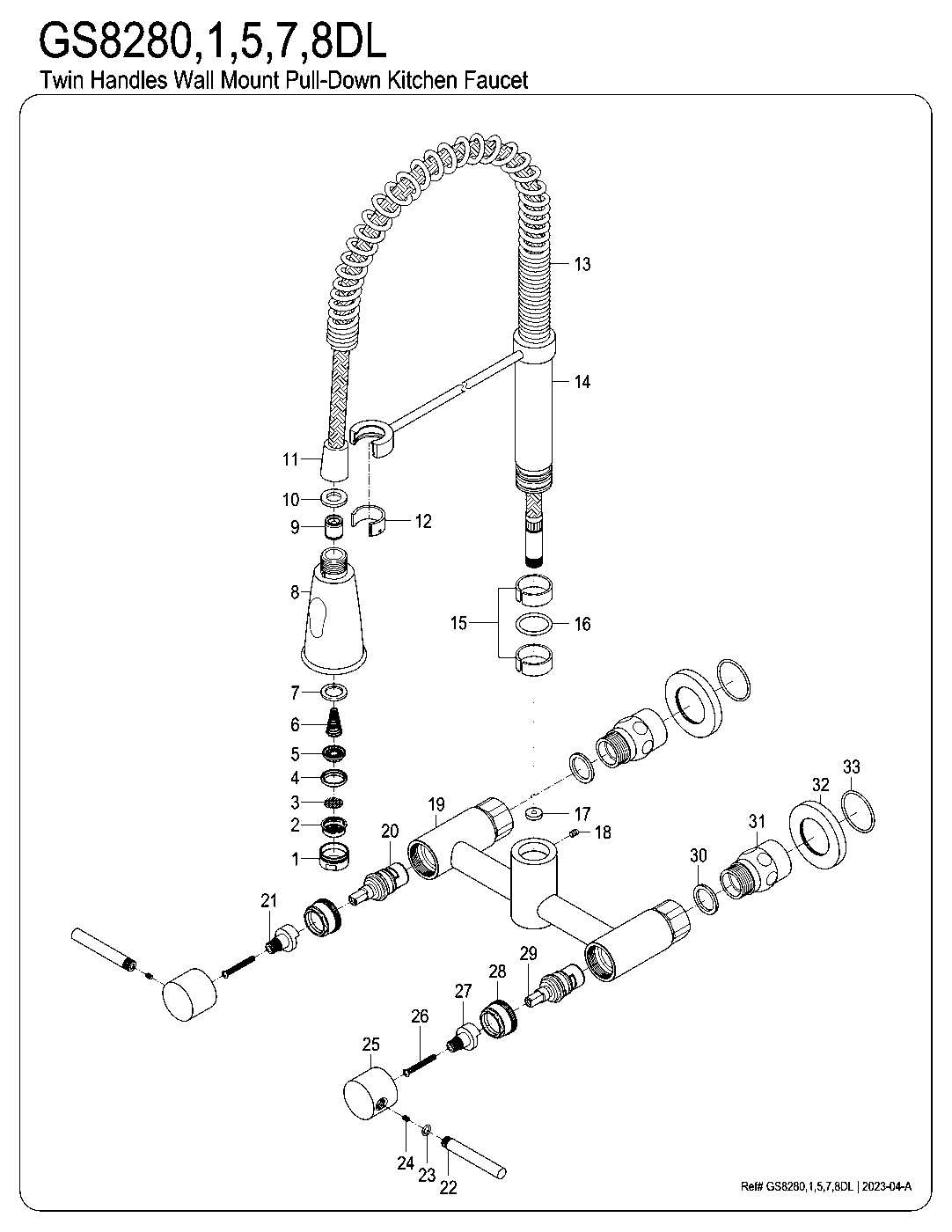 Gourmetier GS8280DL exploded parts diagram