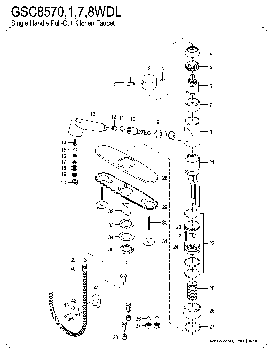 Gourmetier GSC8571WDL exploded parts diagram