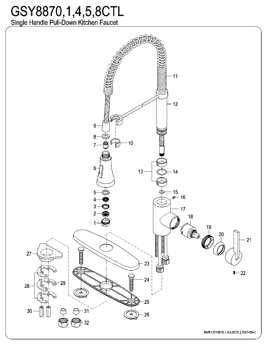 Gourmetier GSY8871CTL exploded parts diagram