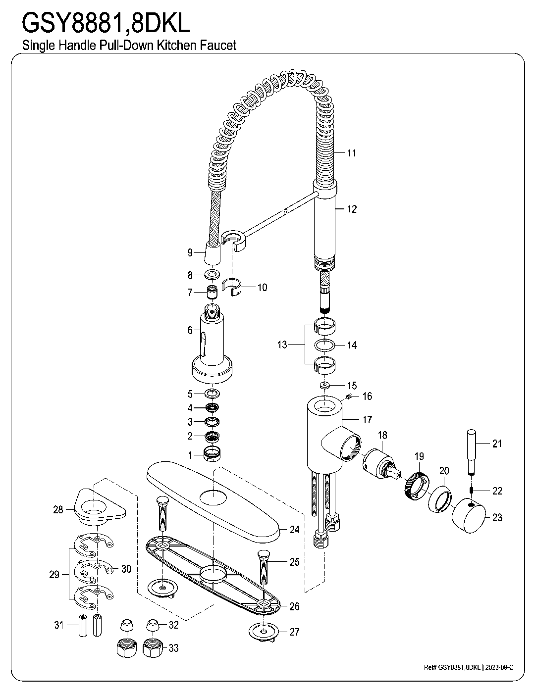 Kaiser GSY8888DKL exploded parts diagram