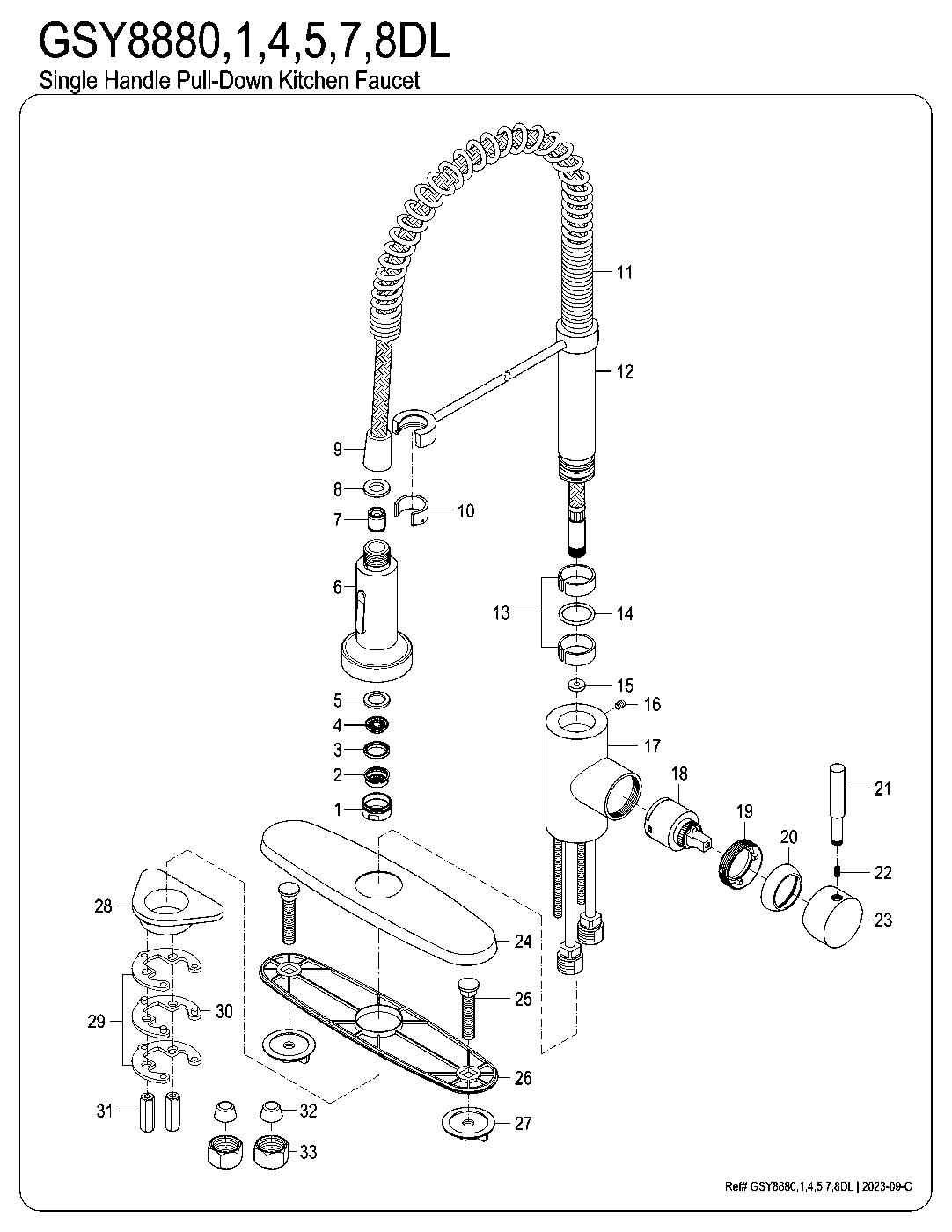 Gourmetier GSY8881DL exploded parts diagram
