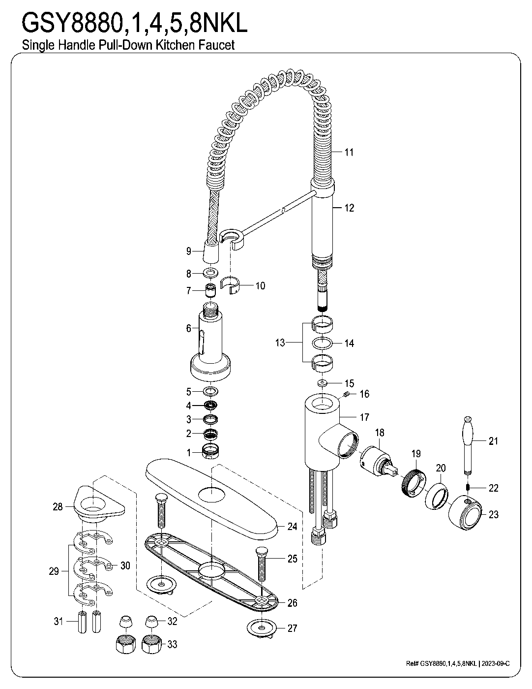 Nustudio GSY8881NKL exploded parts diagram