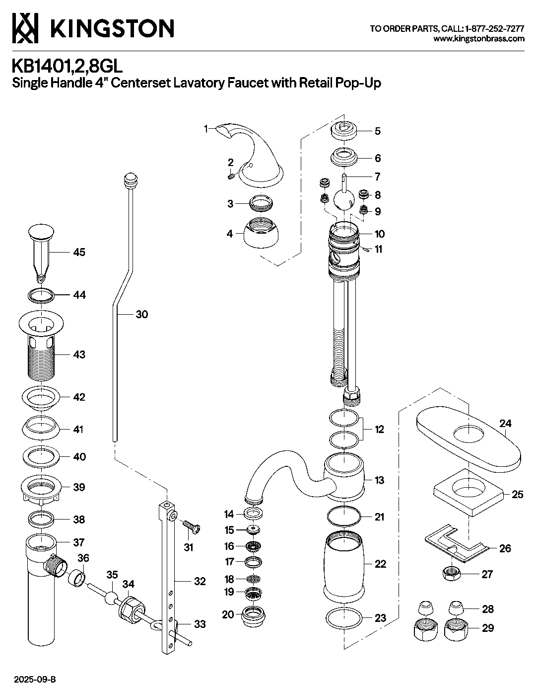 Georgian KB1401GL exploded parts diagram