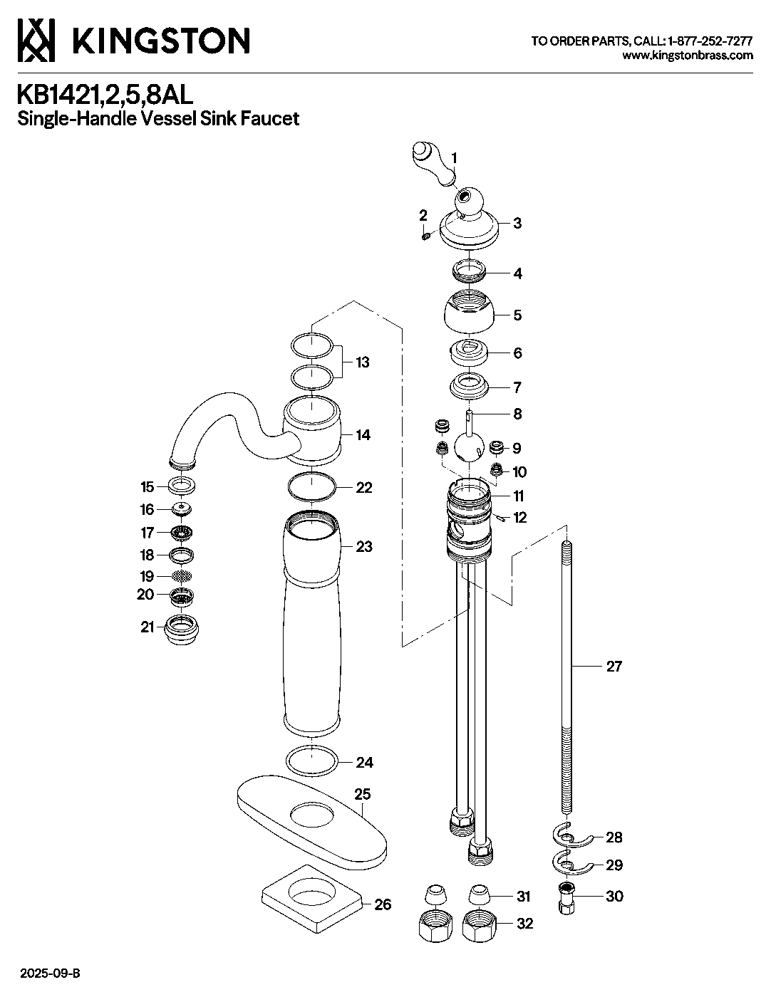 Heritage KB1421AL exploded parts diagram