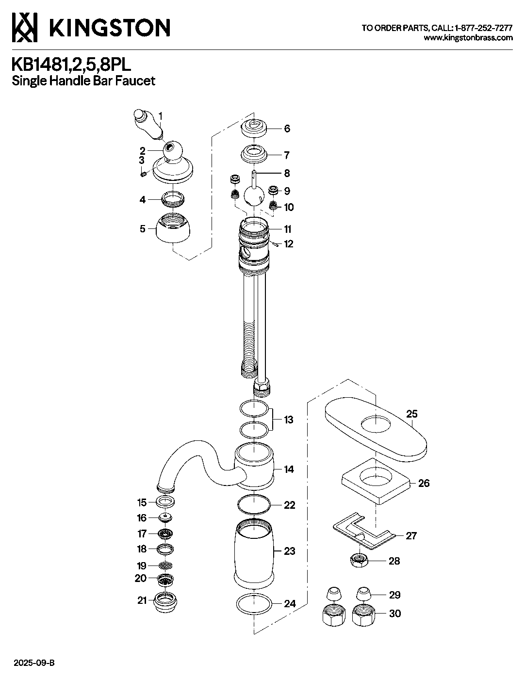 Victorian KB1481PL exploded parts diagram