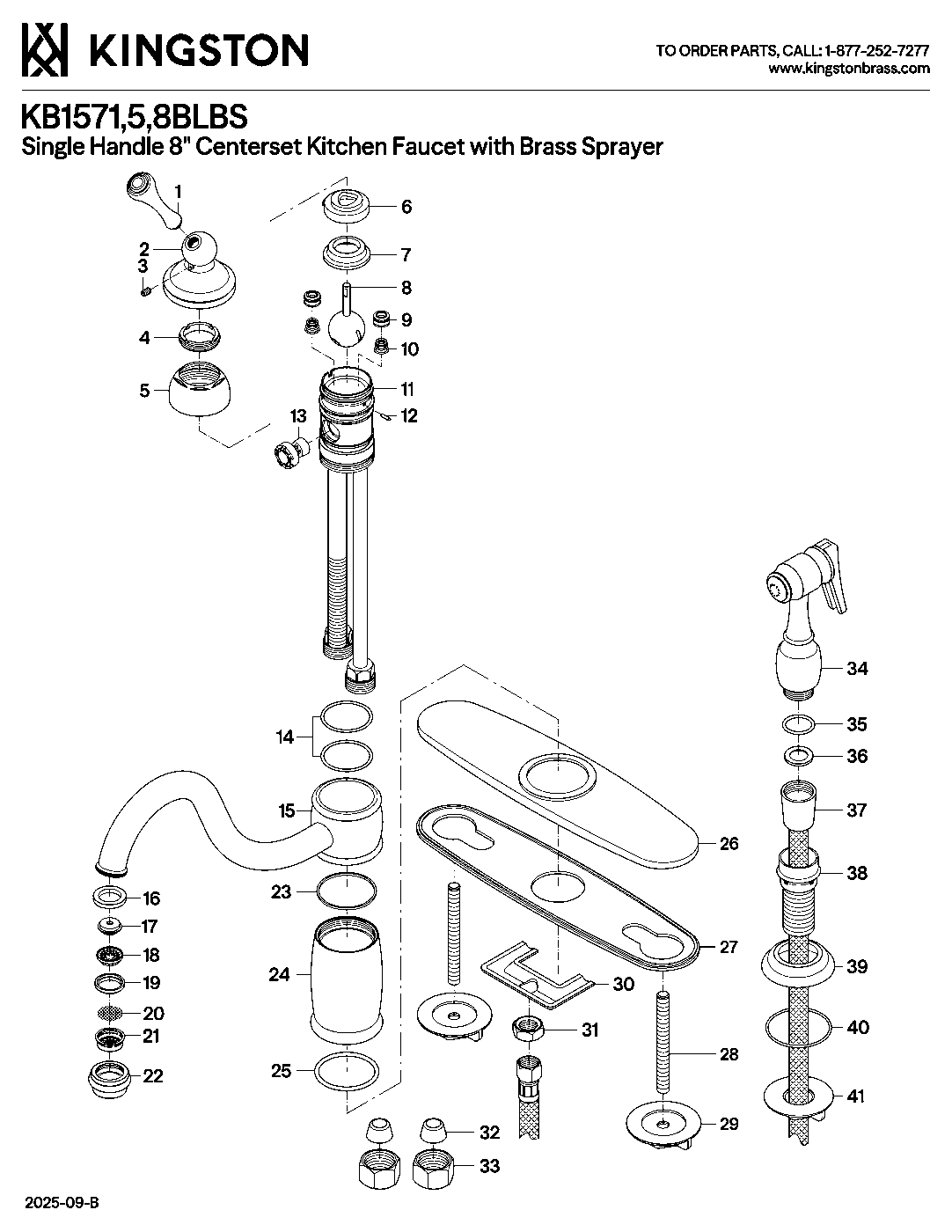 Victorian KB1571BLBS exploded parts diagram