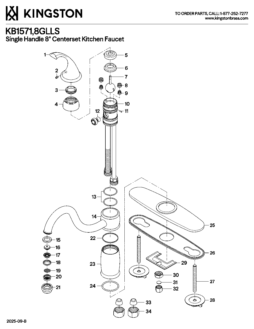 Georgian KB1571GLLS exploded parts diagram