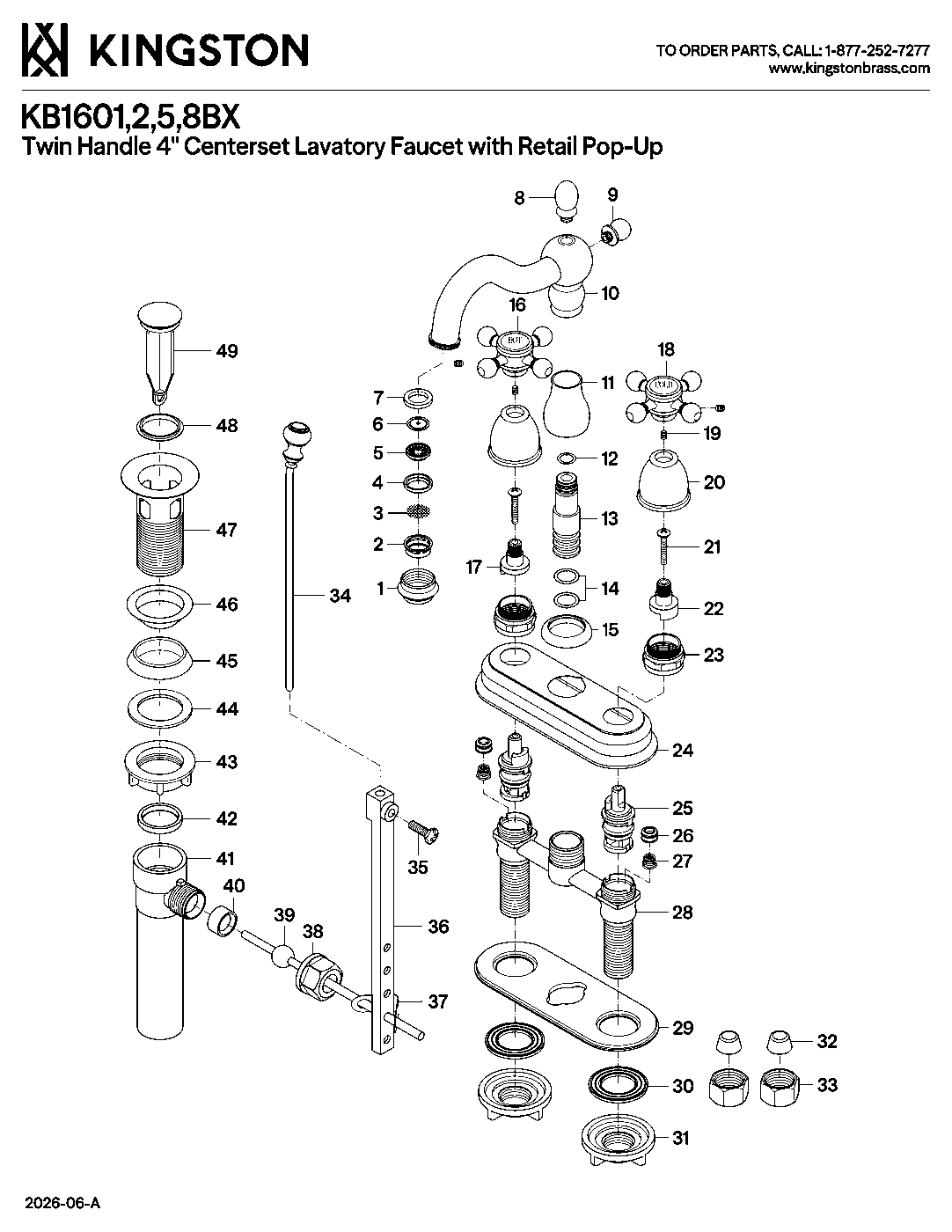 Heritage KB1601BX exploded parts diagram