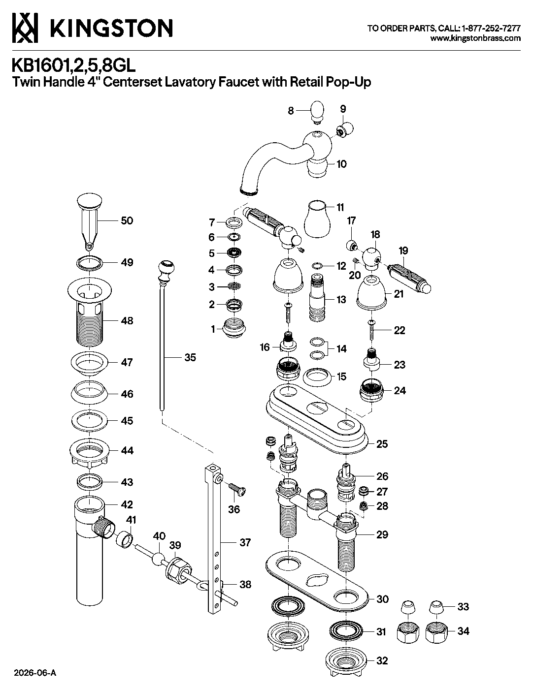 Heritage KB1601GL exploded parts diagram